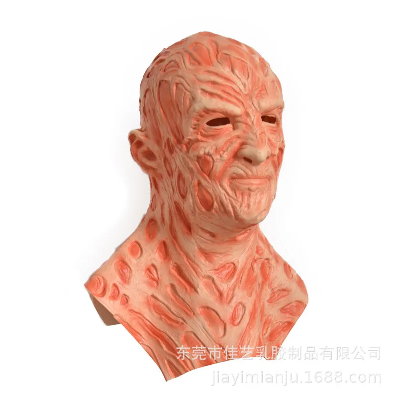 Freddy Horror Maske Cosplay Horror Halloween Kostüm Terror Freddy Krueger Masken Handschuhe Kostüm Requisiten erschreckende Kopf bedeckung Latex – Detail 5