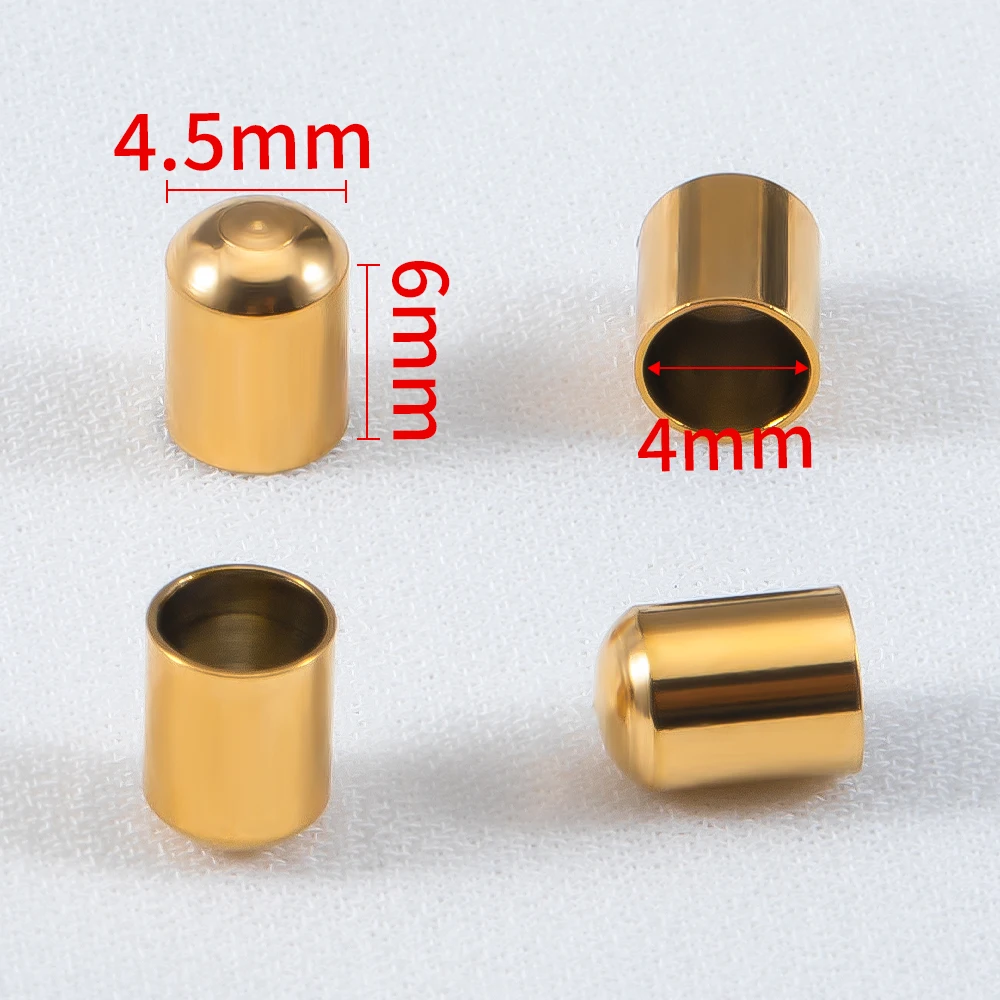 20 Stück Edelstahl-Endkappen, Armband, Halskette, Verschluss, runde Kappen, Lederband, Crimpkappen, Zubehör für die Schmuckherstellung, DIY – Detail 11