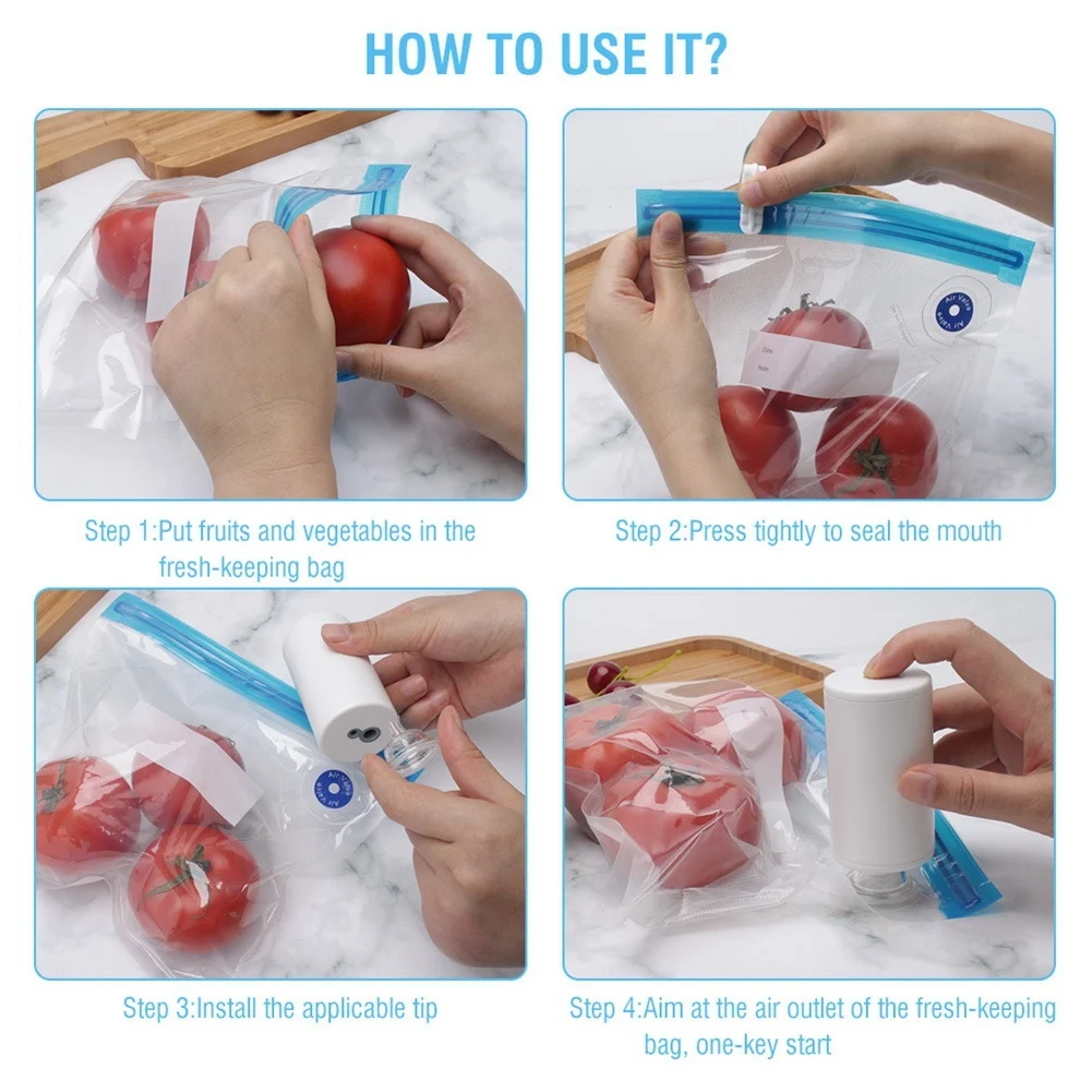 Wireless Dual-Purpose Air Pump for Food Air Extraction & Inflation Vacuum Machine,Food Saver Bags for Vacuum Sealer B HOT
