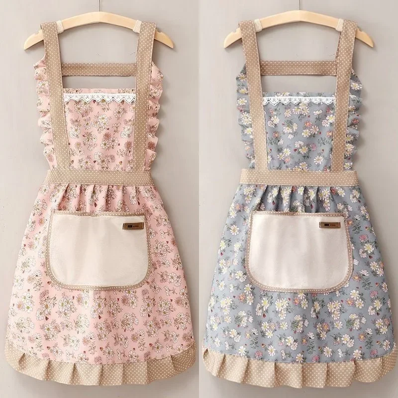 Canvas Apron Country Style Workwear Cover up Kitchen Cooking Women's Wear Resistant Fashion Popular Waistcoat