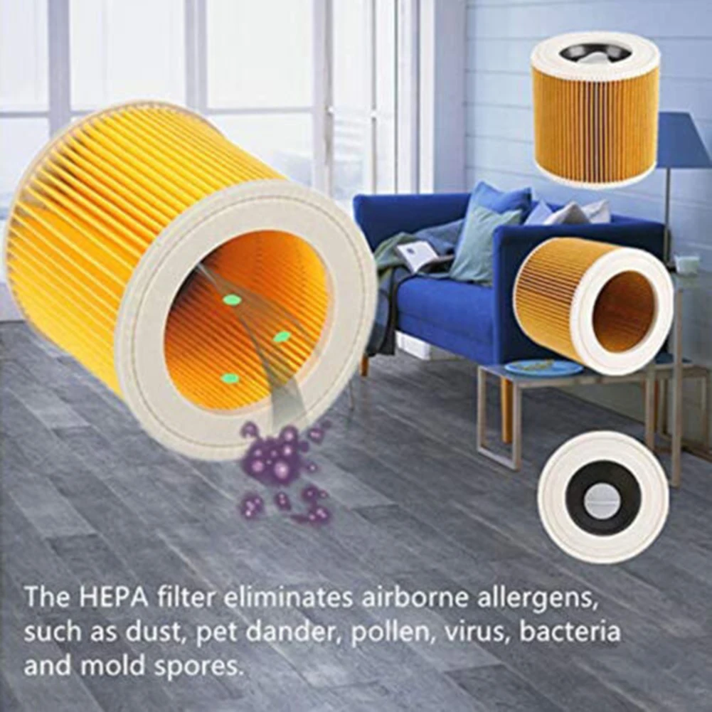 Filtro A Cartuccia Per Karcher Wd Wd2 Wd3 Series Wet & Dry Vac Aspirapolvere Au Accessorio Per La Pulizia Del Filtro Per La Casa