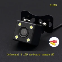 

EzZHA Universal 4 LED Car Camera HD CCD Night Vision Auto Rear View Camera 170 Wide Angle Backup Parking Vehicle Camera