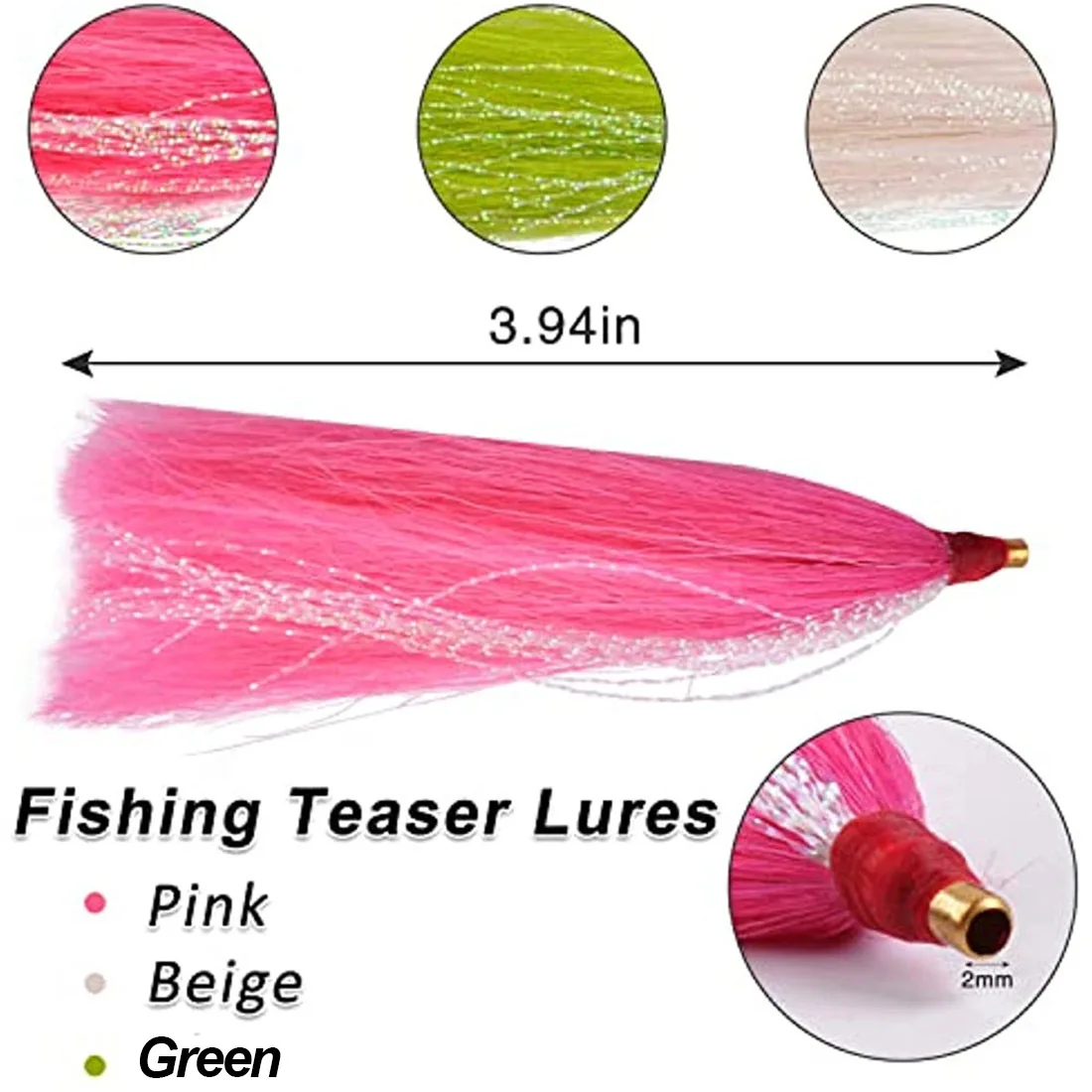 20/45/60/80PCS Bucktail Teaser jig Fishing Lure Saltwater Fluke