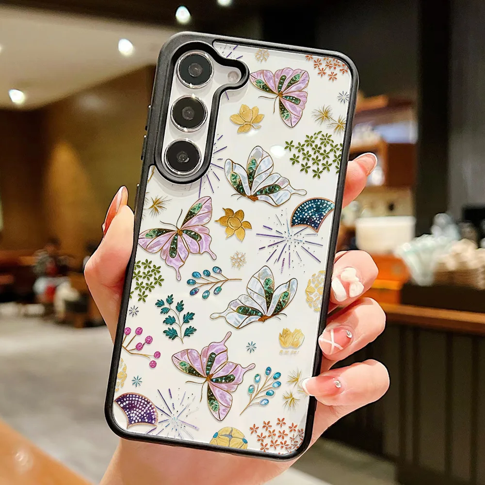 Vibrant Butterfly Design Transparent Phone Case Cover