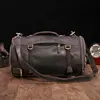 Luufan Unique Design Leather Backpack For Men Vintage Crazy Horse Leather Bucket Daypack Large Male Travel Bag Male Backpacks 5