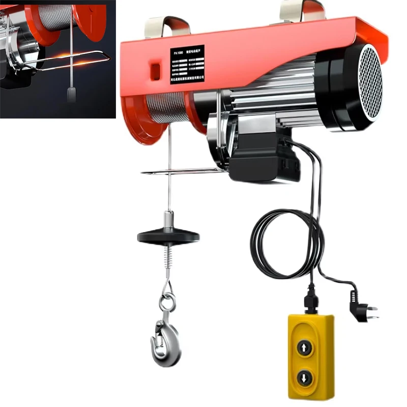 Electric Hoist Crane With Wired/Wireless Remote Control Crane Cable Lifting Winch For Marine Garage Lift 100-400kg
