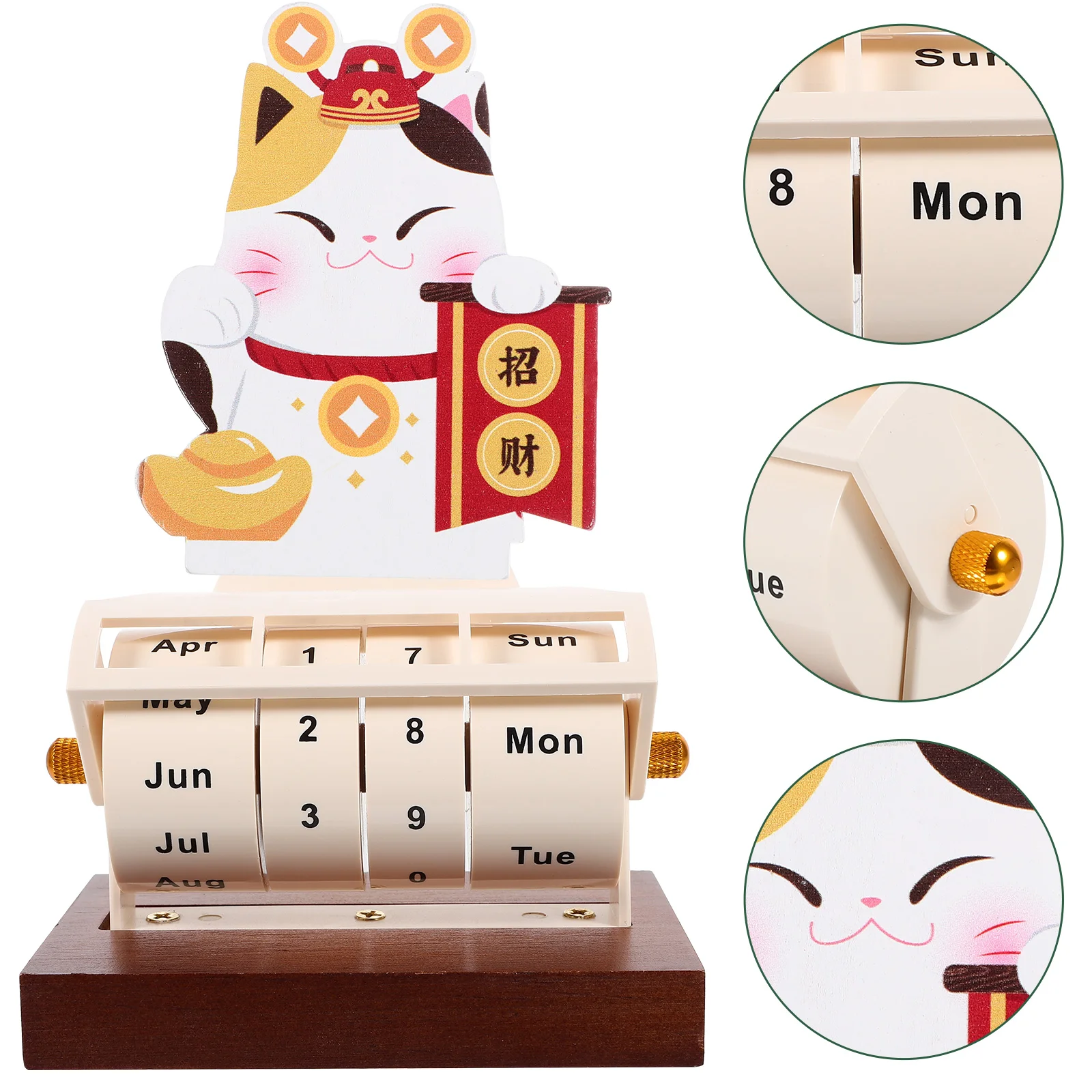 

Office Decor Home Accessory Household Calendar Desk Desktop Small Wood Decorative Perpetual Daily Standing Supply