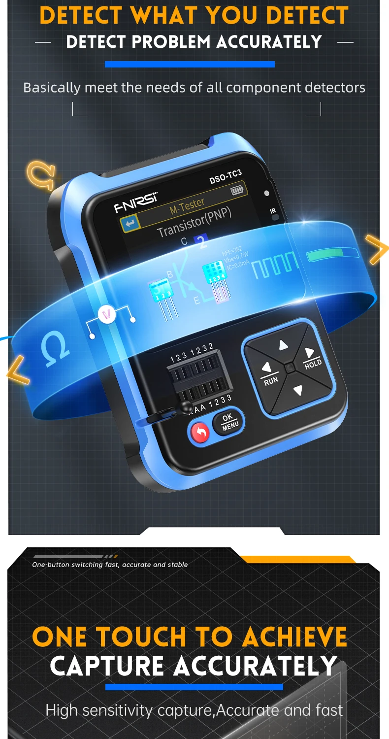 DSO-TC3 3-In-1 Osciloscop Digital Tester De Tranzistori Tester De Componente Ele
