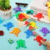 20pcs Frogs Toy Plastic Jumping Leap Frogs Toy Pressing Bouncing Frog Toy Goody Bag Fillers Gift for Kids Toddler Birthday Party 2