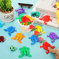 20pcs Frogs Toy Plastic Jumping Leap Frogs Toy Pressing Bouncing Frog Toy Goody Bag Fillers Gift for Kids Toddler Birthday Party 2