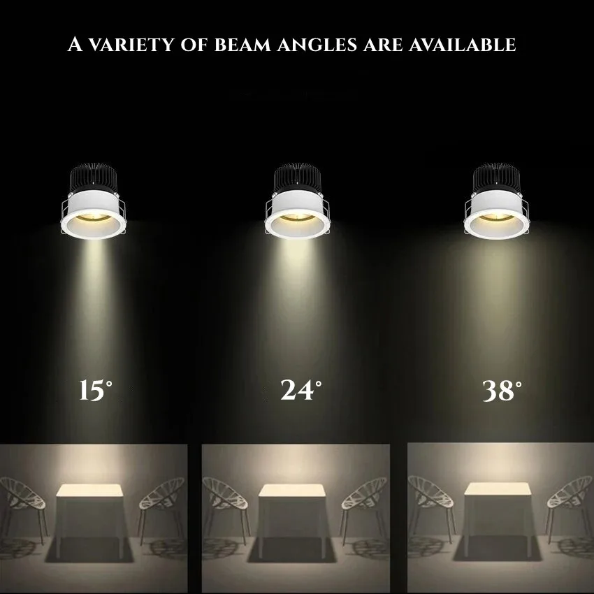 LED 눈부심 방지 스포트라이트, 거실 침실 배경 벽 세척 조명, COB 조명, 메인 라이트 없음, 7W9W12W15W, 임베디드 홈