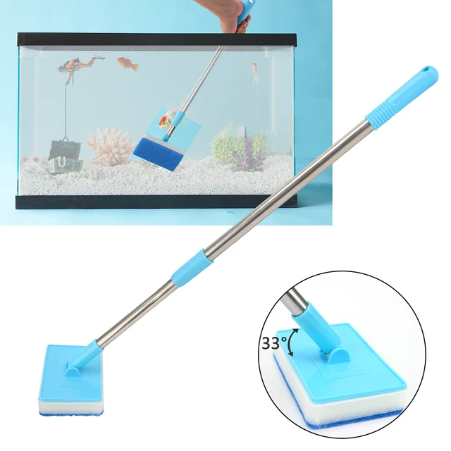 Super Long Handle Aquarium Fish Tank Glass Window Algae Cleaner Scrubber 180° adjustable Double-Sided Sponge Cleaning Brush Super Long Handle Aquarium Fish Tank Glass Window Algae Cleaner Scrubber 180° adjustable Double-Sided Sponge Cleaning Brush