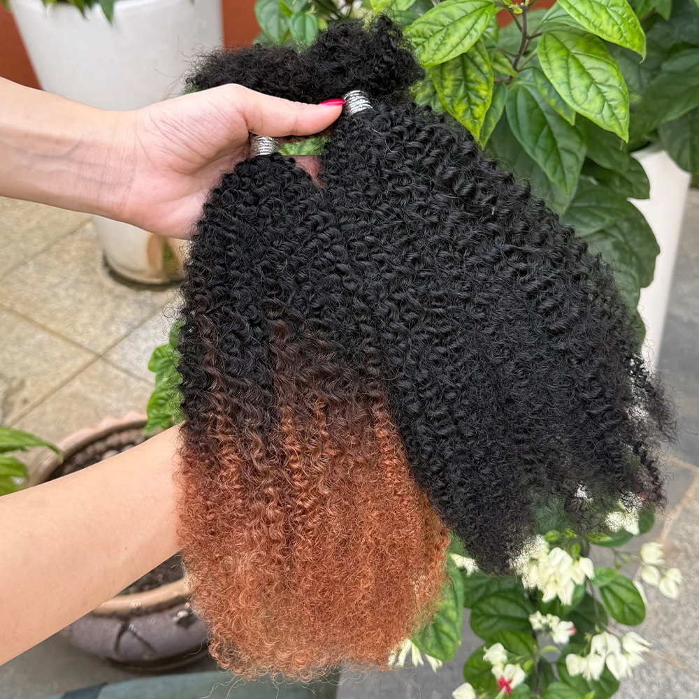 Afro Kinky Bulk Human Hair 30g/pack 16inches 100% Human Hair Micro Twist Afro Kinky Curly Bulk Hair Extensions For Braiding 2