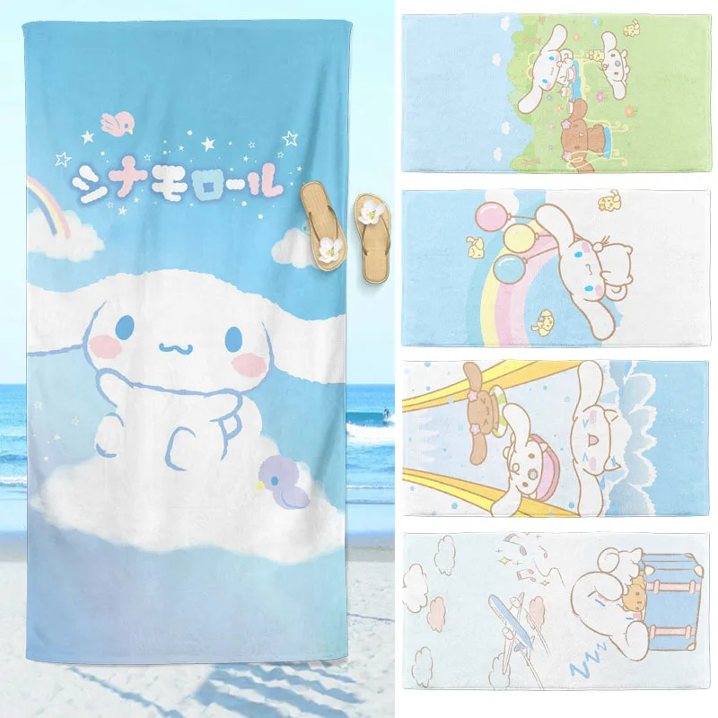 

Sanrio Kawaii Pochacco Towel Hello Kitty My Melody Cartoon Summer Portable Fiber Seaside Beach Towel Soft Absorbent Towel Cloth