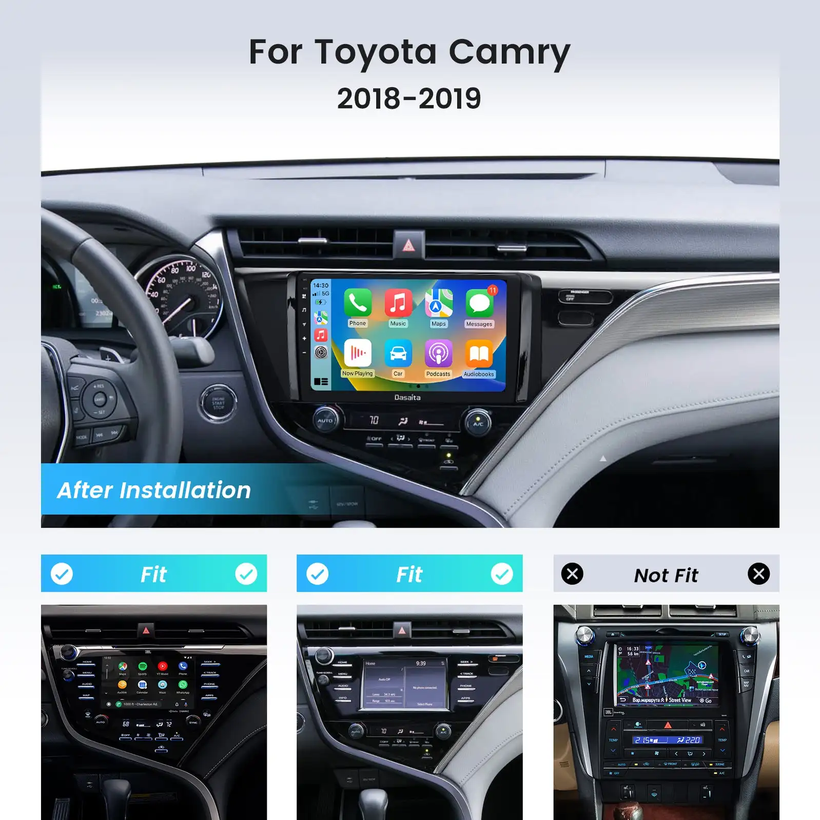 

Dasaita Android12 Car Stereo for Toyota Camry 2018 2019 Wirless Carplay Android Auto Radio Qualcomm 665 10.2" QLED 8+256G