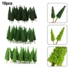 10Pcs Pine Trees 1:25 Model Train Railway Building Model Tree 3 Different Greens For OO Scale Railroad Layout Diorama Wargame 1