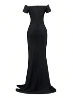 Classic High Slit Evening Dress Women Solid Maxi Long Dresses With Sleeves Wedding Bridesmaid Elegant Party Dresses 2025 Woman - Image 2