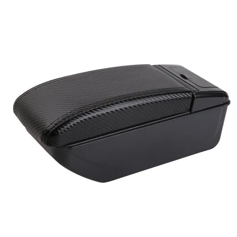 

Car Armrest Box Carbon Fiber Leather Car Control Container Car Interior Accessories Fits Russian Version Renault Duster Armbox