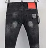 fashion BRAND D2 Men Jeans Denim Pants Hole Slim Pencil Trousers Metal Buttons Party Classics Fashionable Black D2 JENAS 9932 4