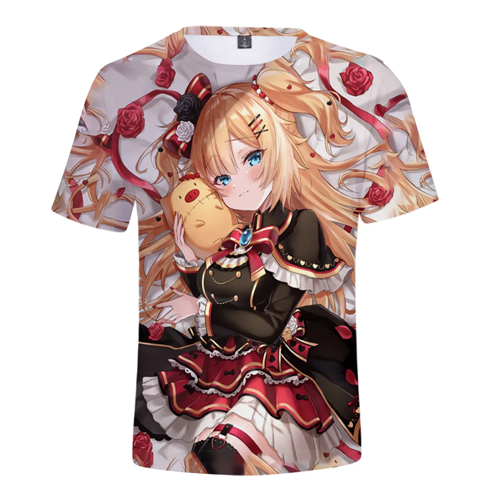 

HOLOLIVE VTuber Akai Haato T-shirt Crewneck Short Sleeve Anime Tee Men Women's Tshirt Harajuku Streetwear 3D Clothes