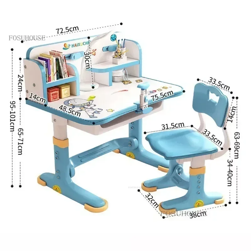 Children's Study Table Primary School Desk Household Plastic Student Writing Kids Table Desk and Chair Set for Kids n