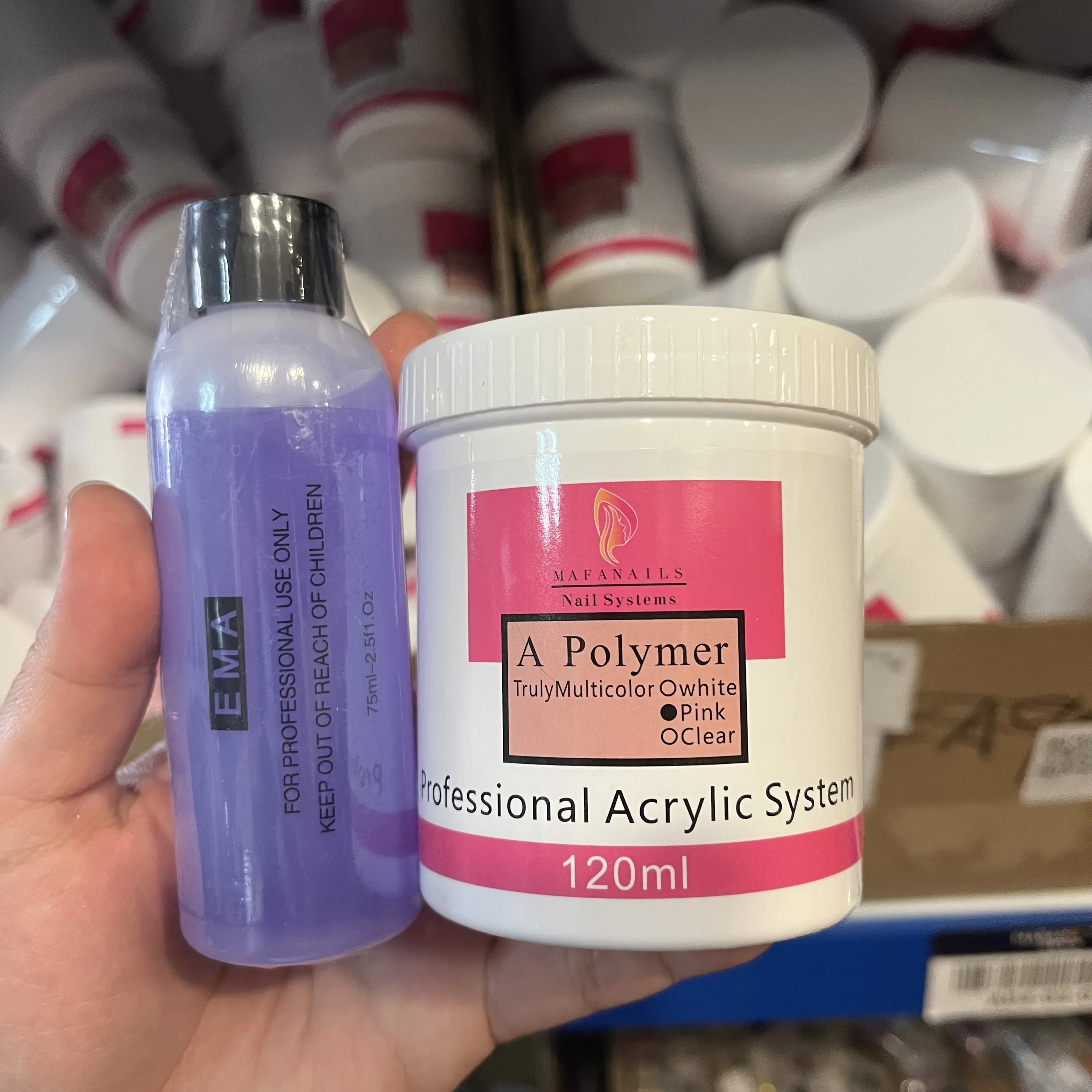 120ML Acrylic Powder + 75ML Crystal Liquid Monomer Set Pink/White/Clear Manicure Tools