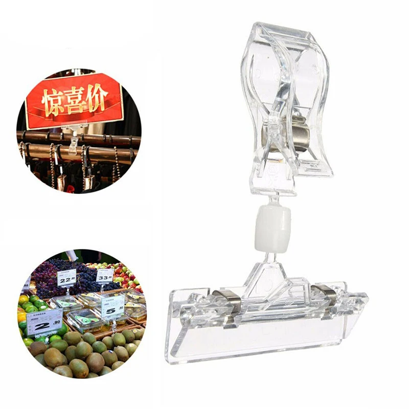 

1 Pc Transparent Plastic Advertising Clips Plastic Sign Display Shelf Clamp Price Label Tag Clip Holders In Supermarket Retails