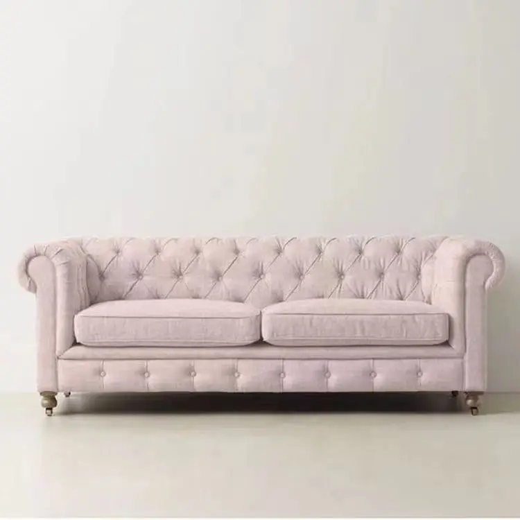 

Anx American Luxury Fabric Sofa Scandinavian Single Velvet Ins Small Living Room Pink Straight Row