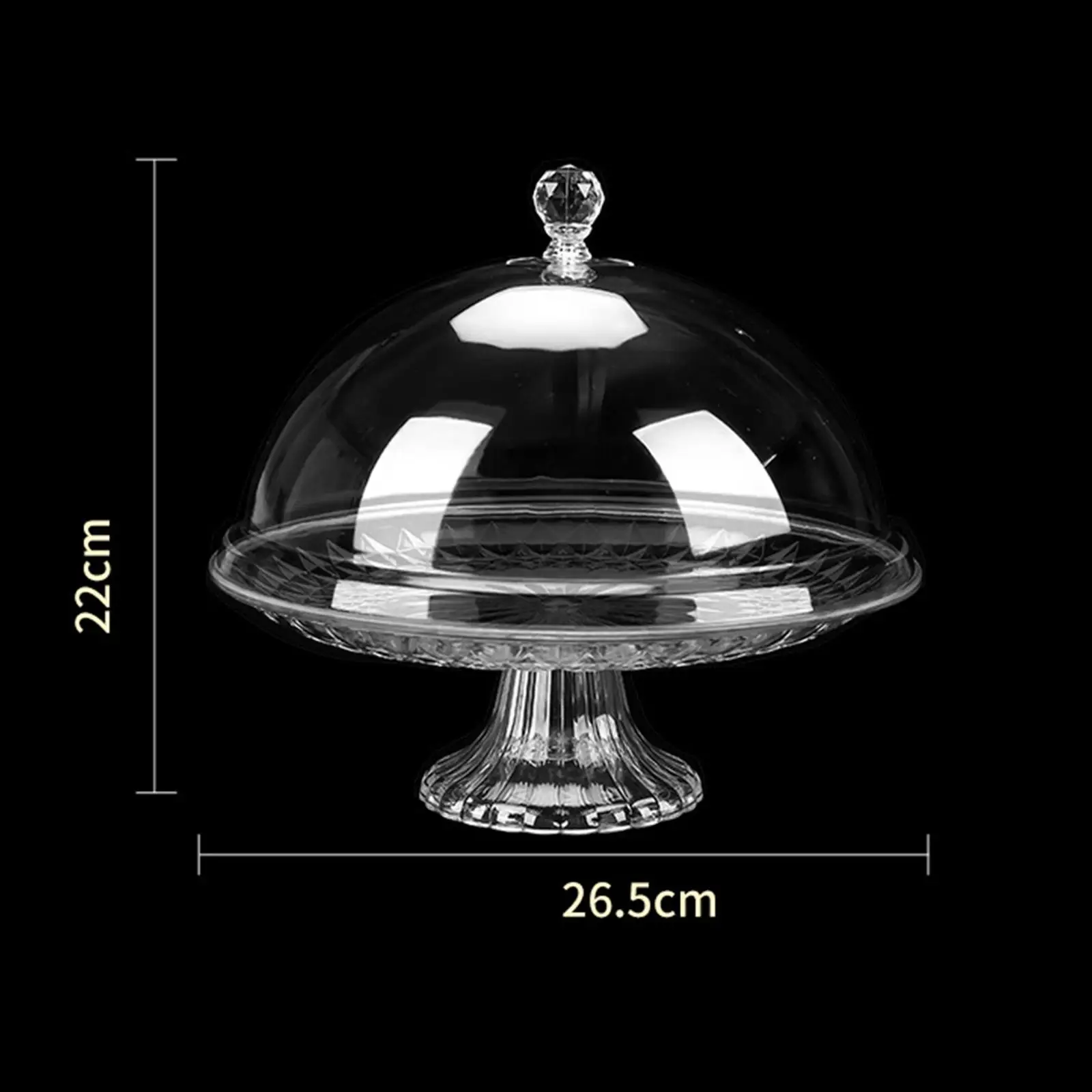 Cake Stand Cake Plate with Cover Durable Cake Tray Snack Thickened Transparent Portable Dust Proof Stand for Festivals Kitchens