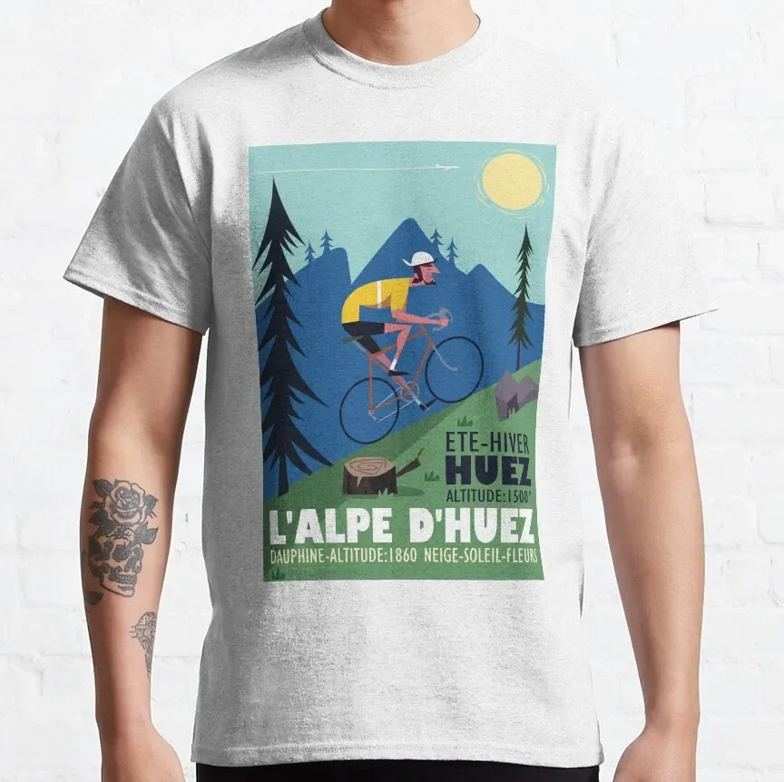 

L'Alpe D'Huez Cyclist poster T-Shirt Oversized t-shirt shirts graphic tees cute tops