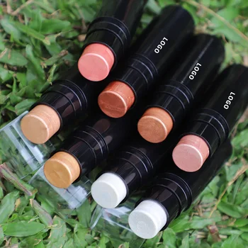 20pcs Makeup Highlighter Stick Custom Logo Bronzer Shimmer Contour Highlight Creamy Stick With Brush Cosmetics Wholesale Bulk