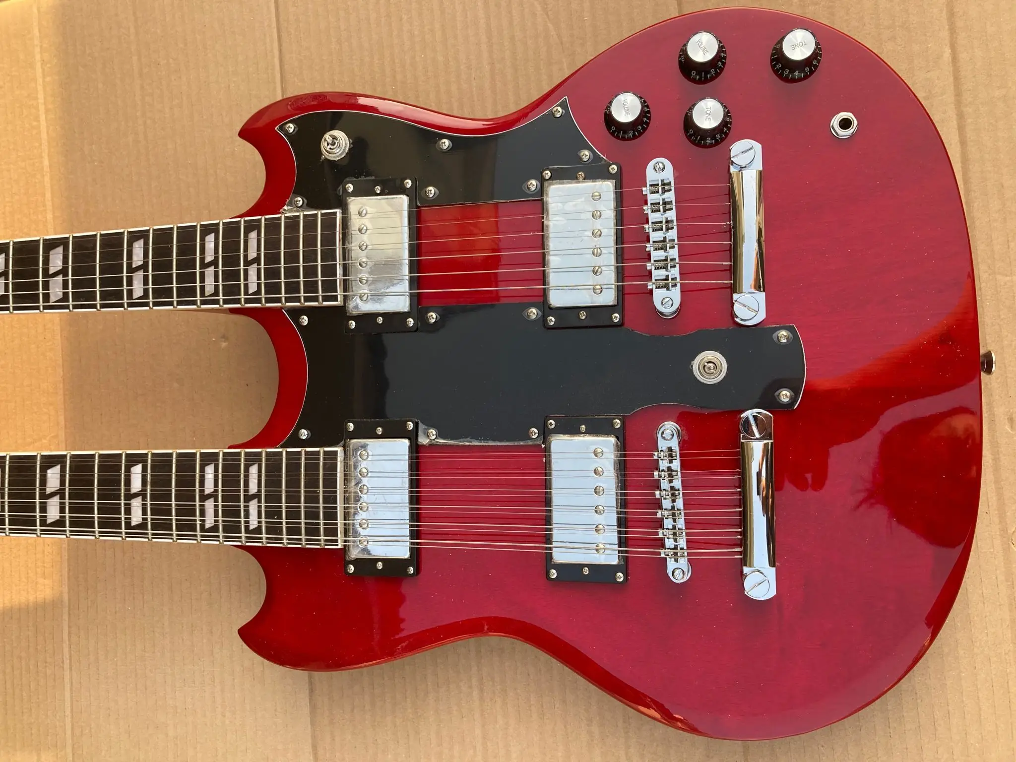 Guitarra El ctrica sg400 de doble cuello 6 cuerdas y 12 cuerdas 