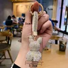 Fashion Car Key Ring Lady Gift Creative Full Diamond cartoon doll inlaid with diamond rabbit key ring affixed diamond jewelry 5