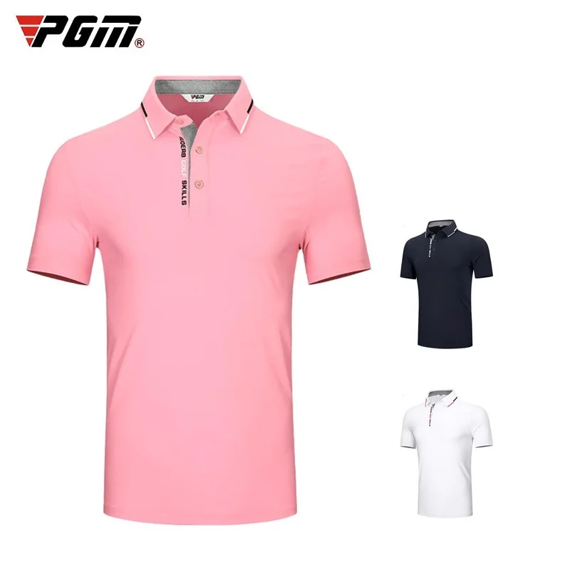 

PGM Golf T Shirt Men'S Shirts Summer Short Sleeved Tops Men Breathable Elastic Uniforms Golf Clothing Size M-XXL YF393