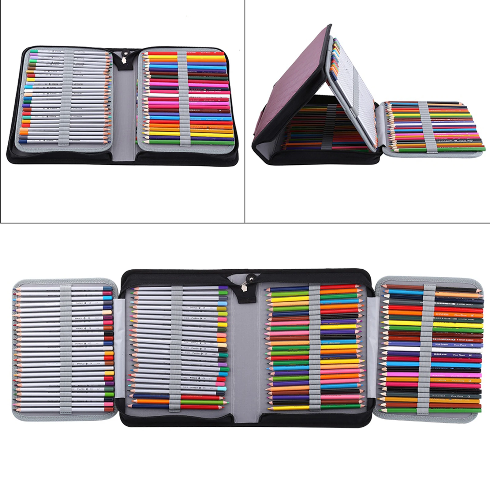 【HOT sale】150 Slots Large Capacity PU Leather Fabric Pencil Case  Pen Bag Pencil Case Organizer