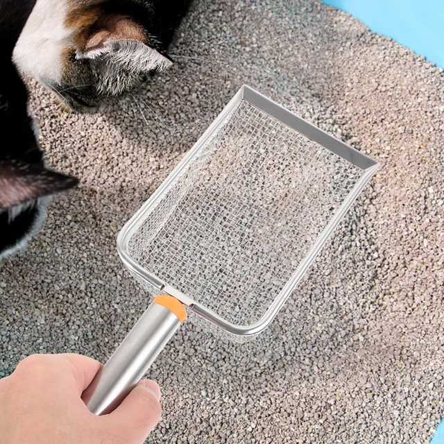 Metal Cat Litter Scoop Stainless Steel Non-Stick Sifter Easy Poop Shovel Pet Supplies Rabbit Sifter Scoop