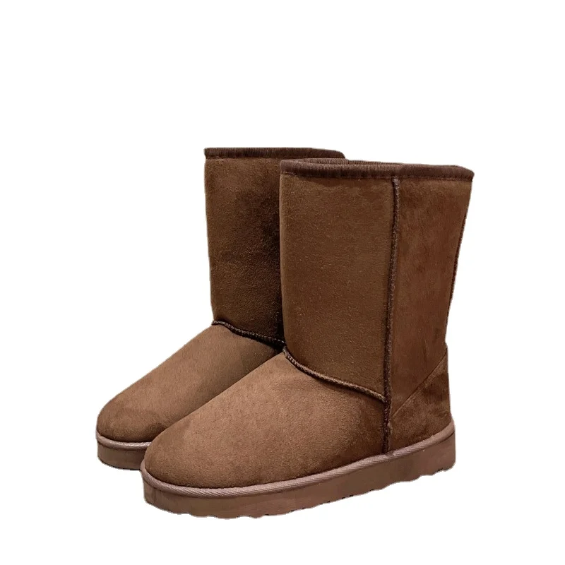 Warmth and Cold Protection Winter Women's Boots 2023 Retro Platform Ladies Mid Calf Boots Plus Size 42 Brown Snow Boots Zapatos