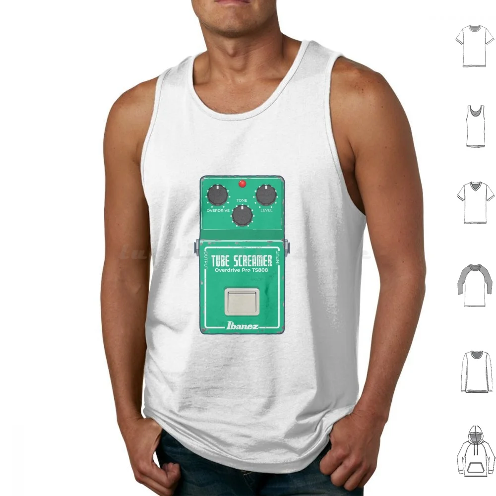 Tube Screamer Guitar Pedal Tank Tops Print Cotton Guitar Guitarist Guitar Pedal Tube Screamer Cool Musicista Band