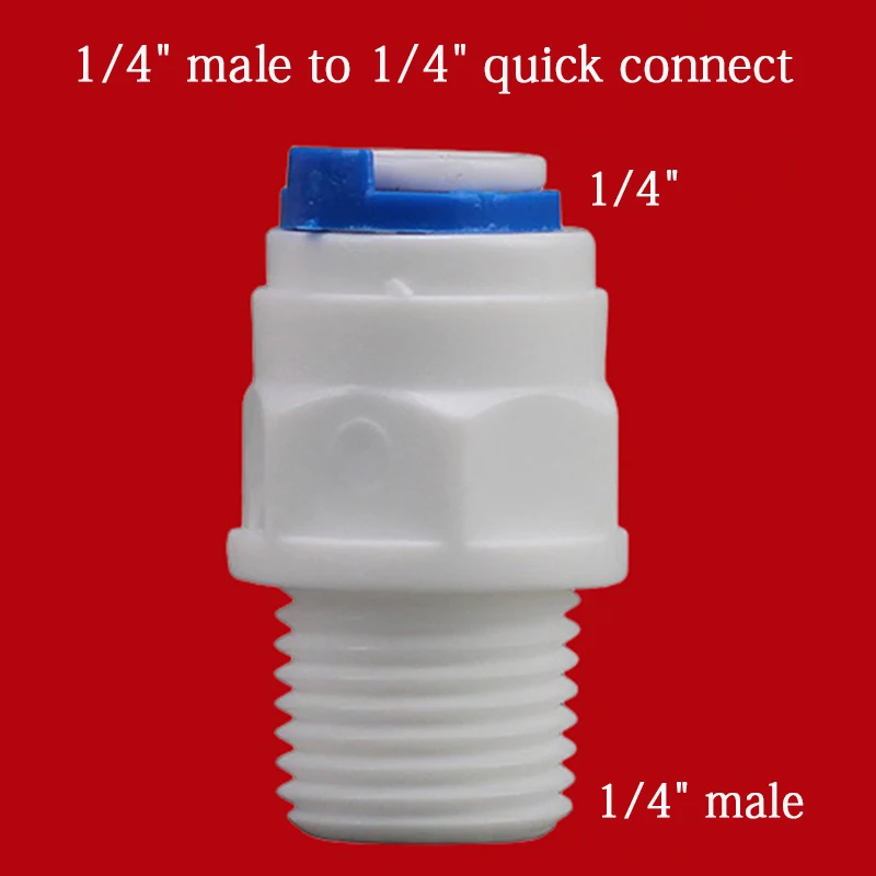 Water purifier accessories 1/4" 3/8" OD hose to 1/4" 3/8" 1/2" aquarium quick fitting RO water plastic pipe coupling connector pipe fitting,water pipe fitting,hose pipe fitting
