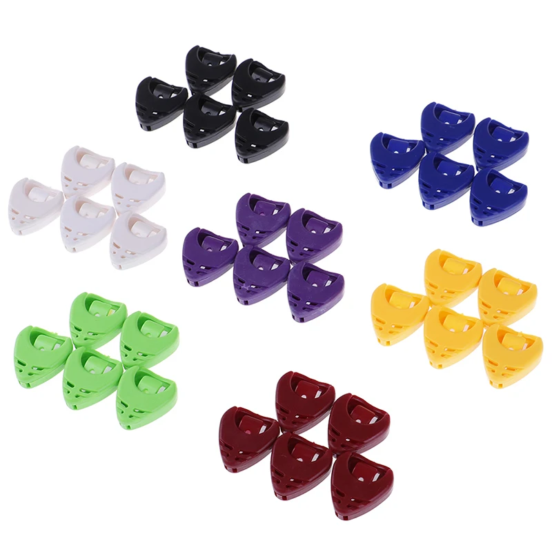 1/5Pcs Plactic guitar pick plectrum holder case box heart shaped parts