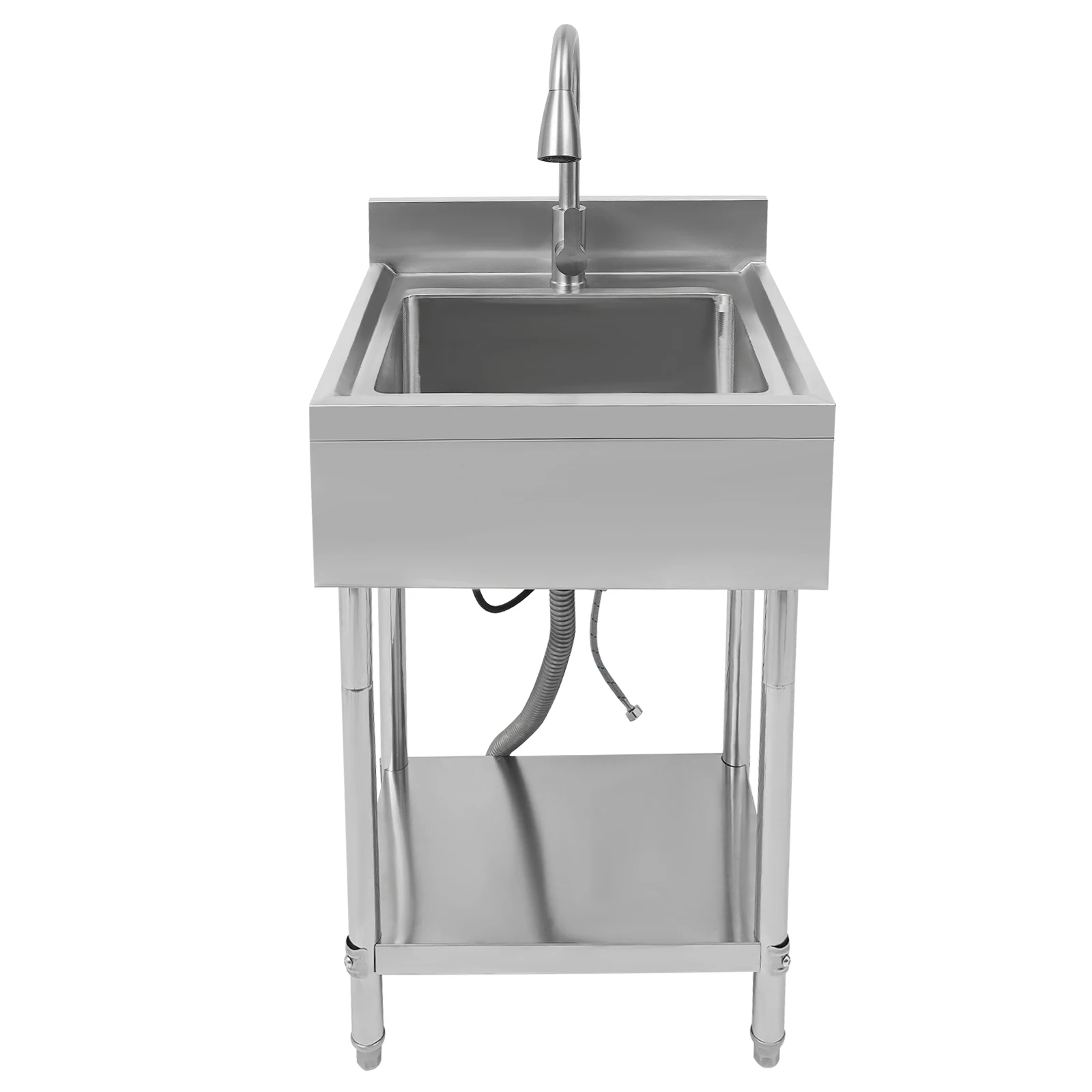 Free Standing Commercial Kitchen Sink Set Stainless Steel for Hand wWashing and Cleaning Food, Fruits and Vegetables 2