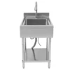 Free Standing Commercial Kitchen Sink Set Stainless Steel for Hand wWashing and Cleaning Food, Fruits and Vegetables 2