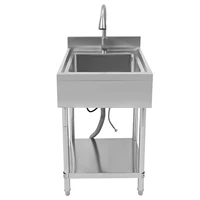 Free Standing Commercial Kitchen Sink Set Stainless Steel for Hand wWashing and Cleaning Food, Fruits and Vegetables 2