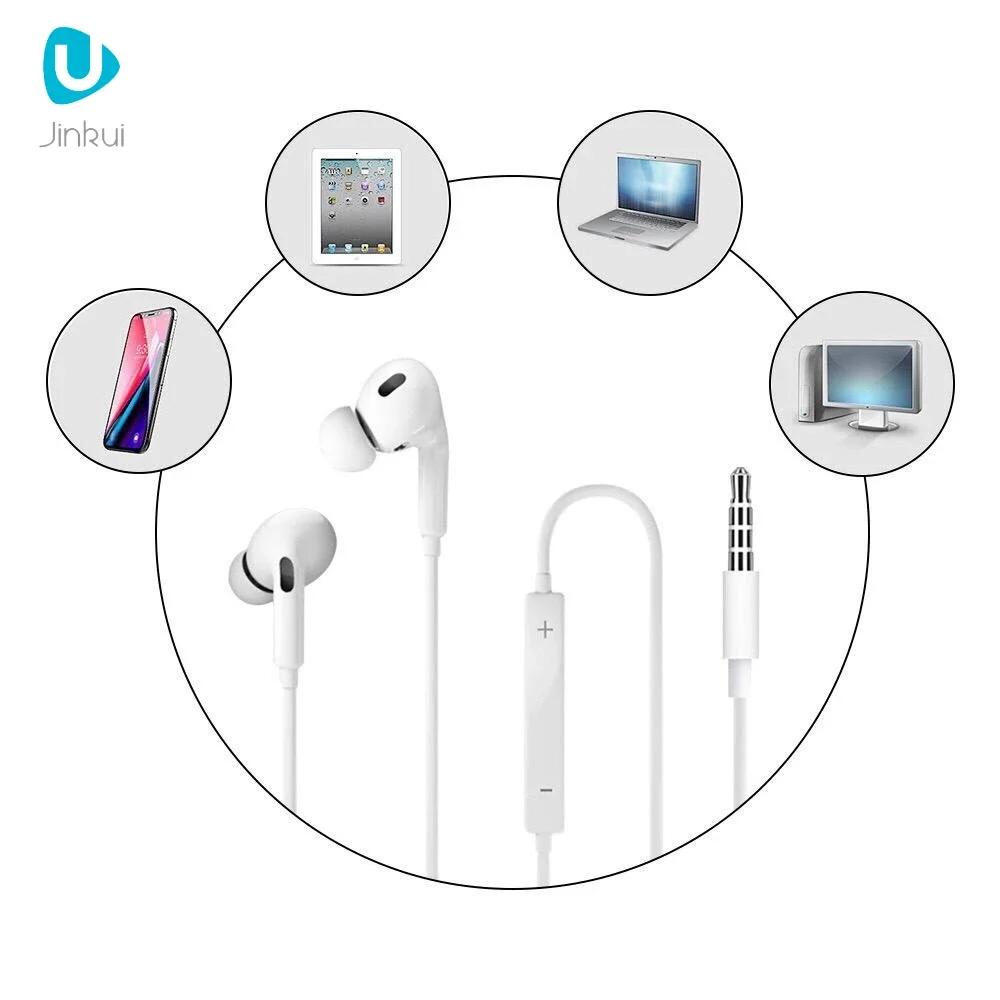Third generation 3.5mm Wired Headphone Mic 3D Stereo Earbuds Headset Clear Sound Jack Casque For iPhone Samsung Xiaomi Huawei 4