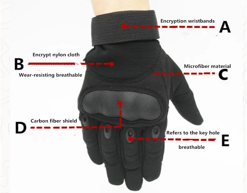 Gloves Men's Protection Shell Leather Full Finger Gloves Touch Screen Hard Knuckle
