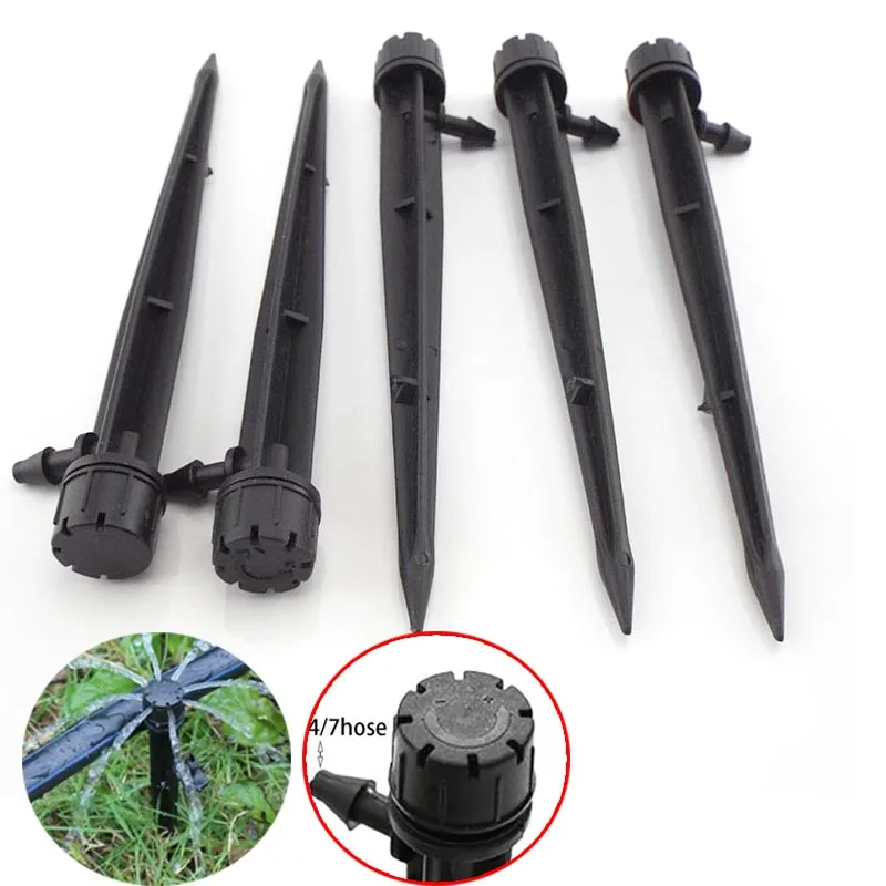 

4/7 mm Hose Water Dripper Inserting ground Garden watering Aspersor drip irrigation Adjustable Sprinkler 360 degree Drippers