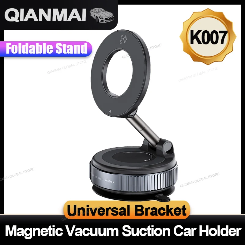 Support Téléphone Voiture Magnétique Ventouse - Rotation 360°, Pliable, Compatible MagSafe Et Android