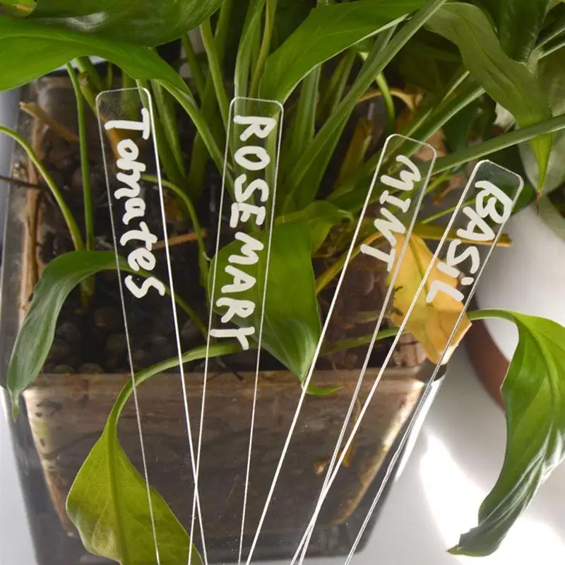 24pcs Acrylic Plant Labels Nursery Markers Flower Pots Seedling Sign Mark Flower Identifying Succulent Labels Tags garden labels,flower plant labels,plant markers
