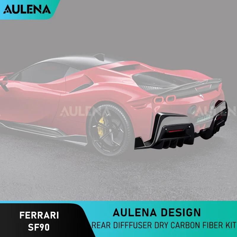 Aulena Dry Carbon Body Kit Diffusore Posteriore Paraurti Posteriore Lip Performance Full Dry Carbon Per Ferrari Sf90
