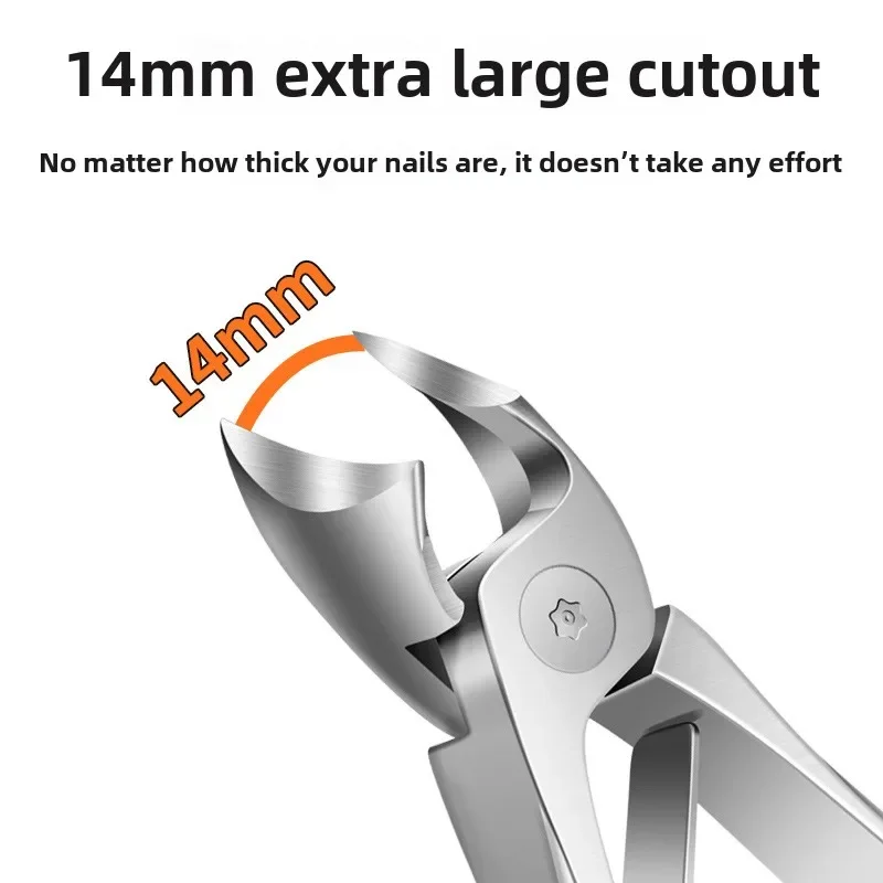 1pcs Toe Nail Clippers for Men Thick Ingrown Toenails Large Wide Jaw Opening Slanted Long Handle No Splash Fingernail Clipper